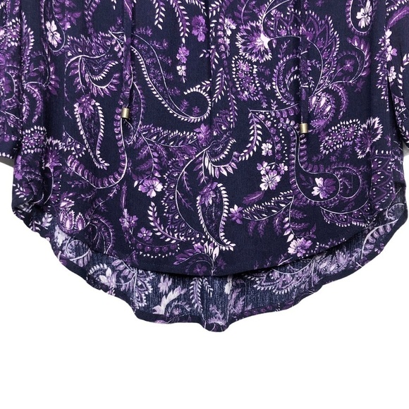 MIX By 41 Hawthorn Angola Ruffle Neck Top Purple - Picture 5 of 13